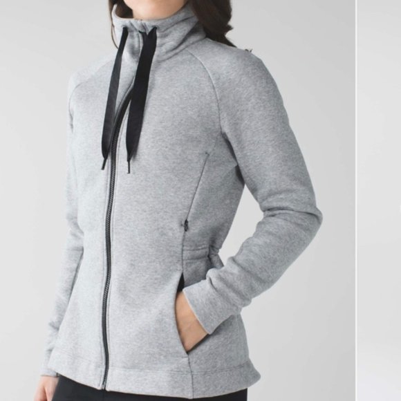 Lululemon &go Take-Off Fleece Heathered Medium Grey missing drawstring - Picture 1 of 16